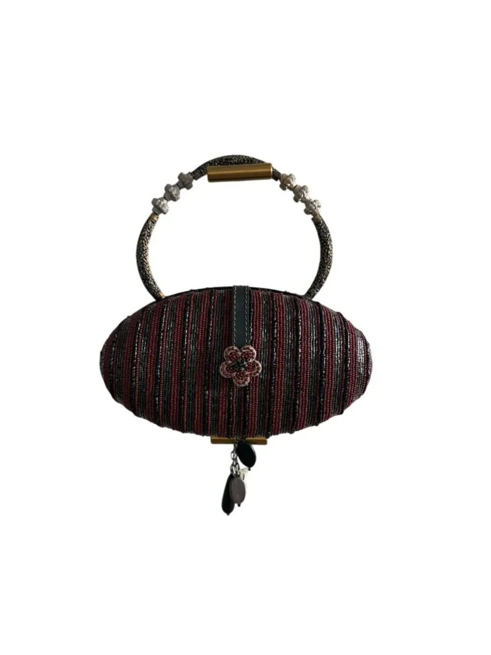 MARY FRANCES Beaded Top Handle Evening Bag